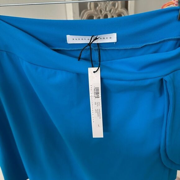 Susana Monaco Gorgeous Aquamarine Blue Side Tie Mini Skort - Picture 6 of 9